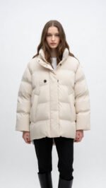 Giacca puffer oversize bianco - Image 2
