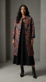 Giacca corta in tessuto broccato - Image 2