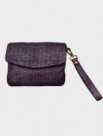 Clutch viola intrecciata