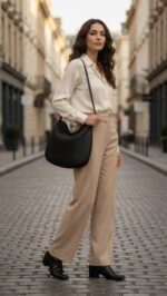 Borsa hobo di colore nero invecchiato - Image 2