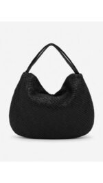 Borsa hobo di colore nero invecchiato