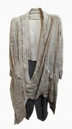 Cardigan lungo drappeggiato beige