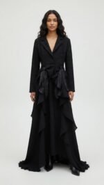 Cappotto lungo nero asimmetrico - immagine 2